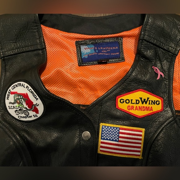 Vance Leathers Women’s 5 snap Leather Vest with lace up sides - Picture 2 of 6